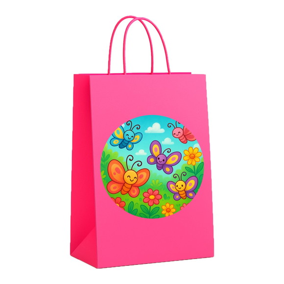Sacola de Papel Personalizada Infantil Jardim das Borboletas - Imagem 3