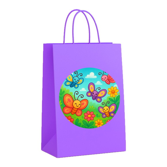 Sacola de Papel Personalizada Infantil Jardim das Borboletas - Imagem 4