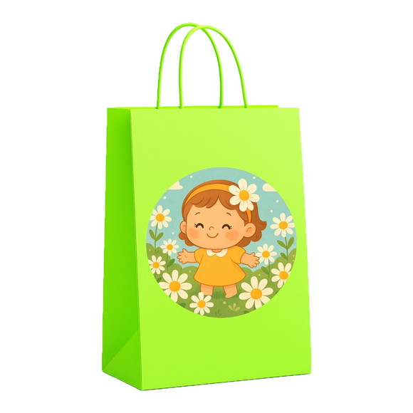 Sacola de Papel Personalizada Infantil Jardim das Margaridas - Imagem 3