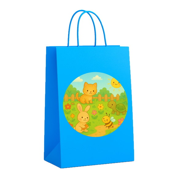 Sacola de Papel Personalizada Infantil Jardim dos Bichinhos - Imagem 2