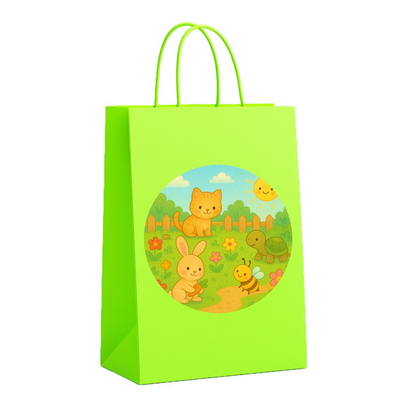 Sacola de Papel Personalizada Infantil Jardim dos Bichinhos - Imagem 5