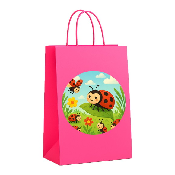 Sacola de Papel Personalizada Infantil Joaninhas - Imagem 3