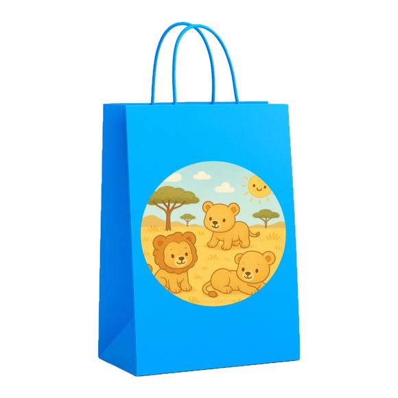 Sacola de Papel Personalizada Infantil Leãozinhos - Imagem 2