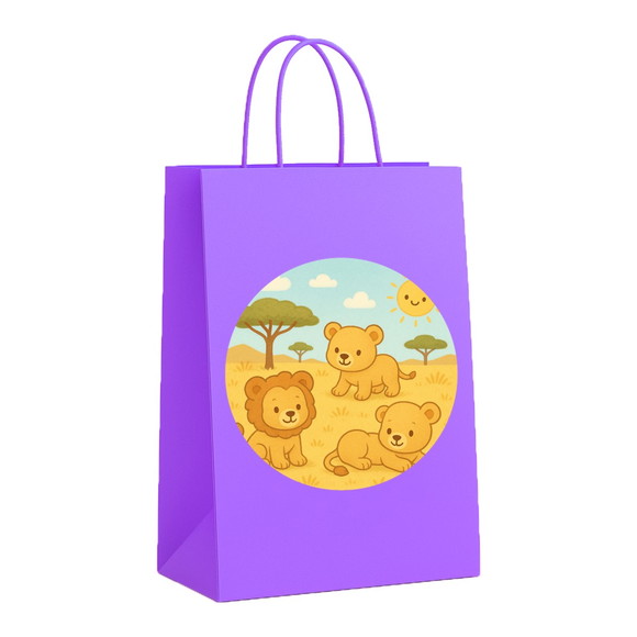 Sacola de Papel Personalizada Infantil Leãozinhos - Imagem 4