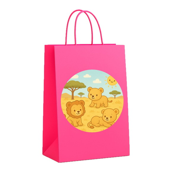 Sacola de Papel Personalizada Infantil Leãozinhos - Imagem 3