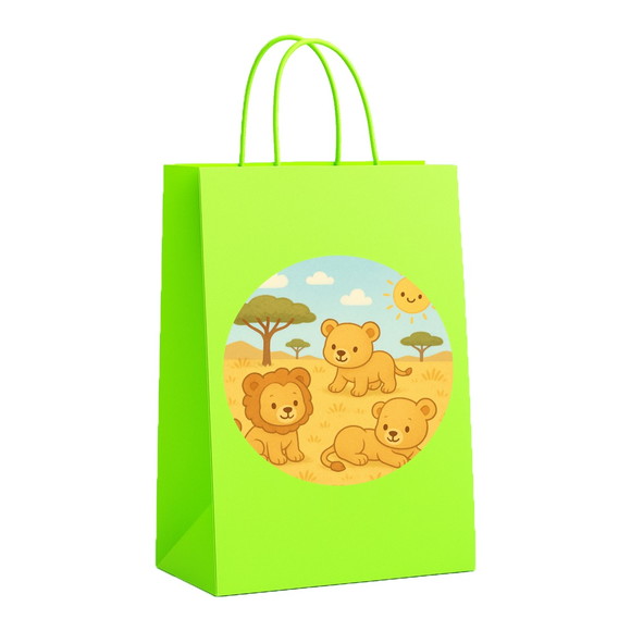 Sacola de Papel Personalizada Infantil Leãozinhos - Imagem 5