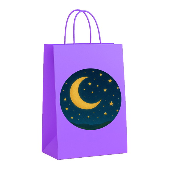 Sacola de Papel Personalizada Infantil Lua e Estrelas - Imagem 4