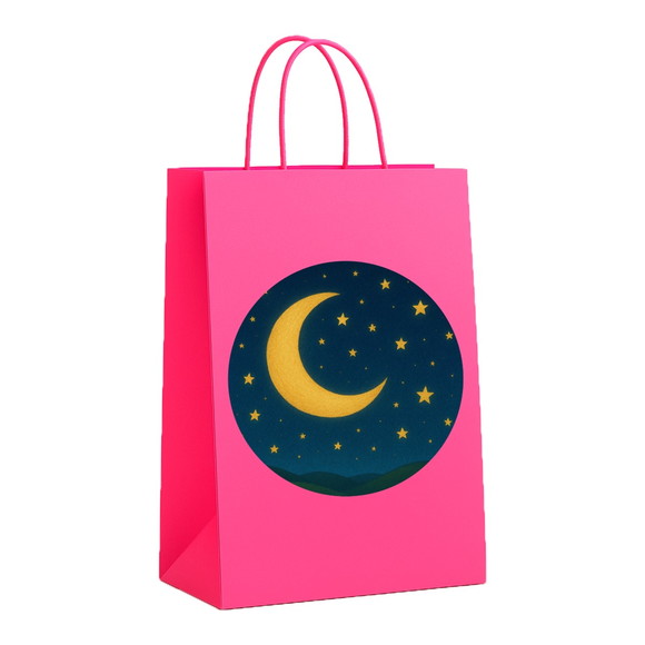 Sacola de Papel Personalizada Infantil Lua e Estrelas - Imagem 3