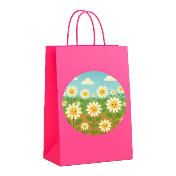Sacola de Papel Personalizada Infantil Margaridas - Imagem 3
