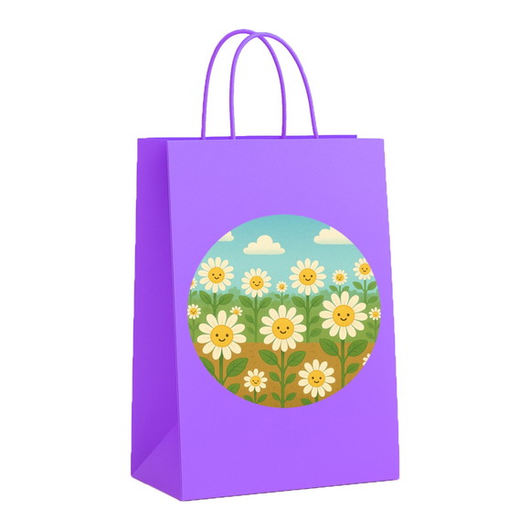 Sacola de Papel Personalizada Infantil Margaridas - Imagem 4
