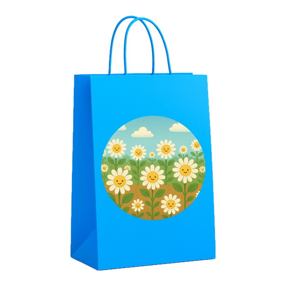 Sacola de Papel Personalizada Infantil Margaridas - Imagem 2