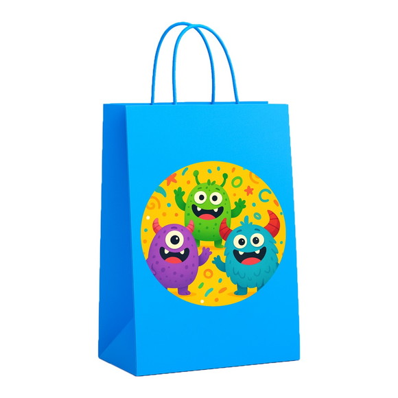 Sacola de Papel Personalizada Infantil Monstrinhos - Imagem 2