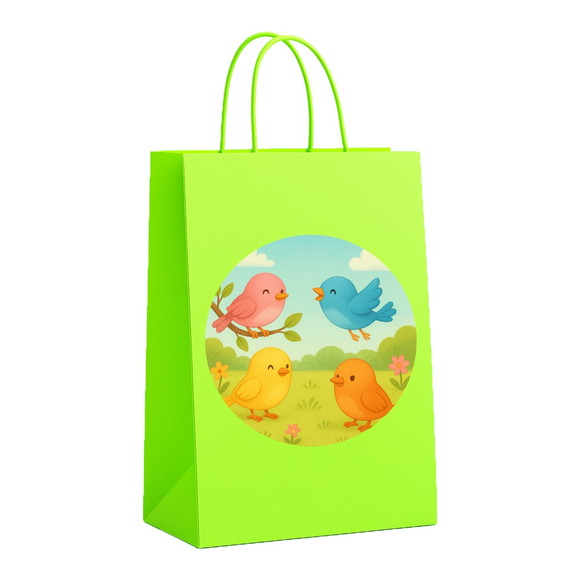 Sacola de Papel Personalizada Infantil Passarinhos - Imagem 5