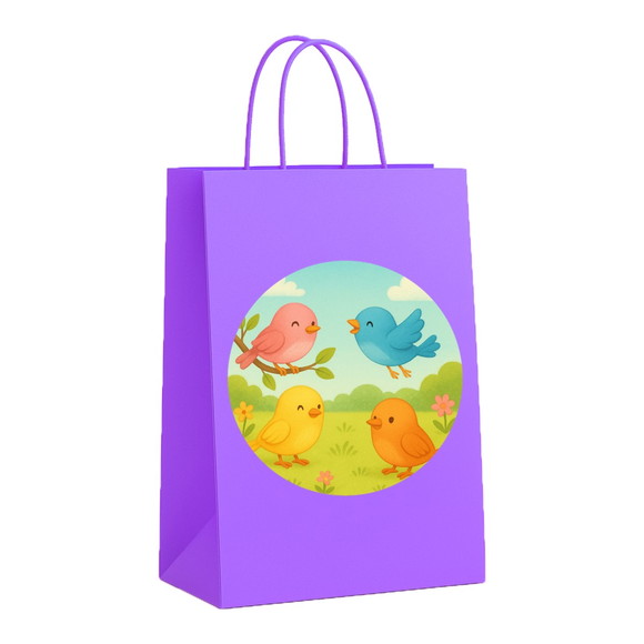 Sacola de Papel Personalizada Infantil Passarinhos - Imagem 4