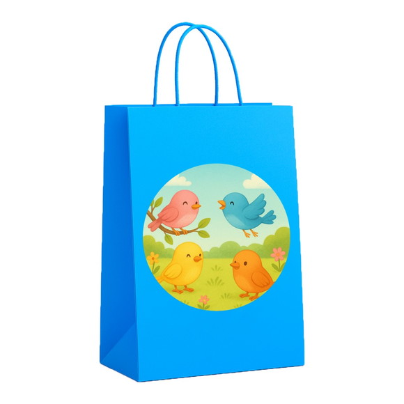 Sacola de Papel Personalizada Infantil Passarinhos - Imagem 2