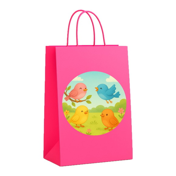 Sacola de Papel Personalizada Infantil Passarinhos - Imagem 3