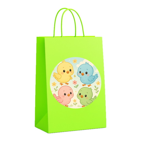 Sacola de Papel Personalizada Infantil Passarinhos Baby - Imagem 5