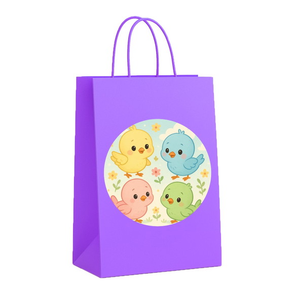 Sacola de Papel Personalizada Infantil Passarinhos Baby - Imagem 4