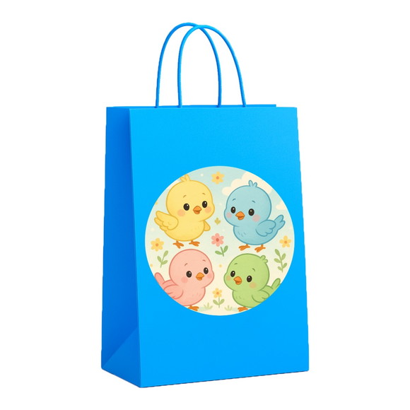 Sacola de Papel Personalizada Infantil Passarinhos Baby - Imagem 2