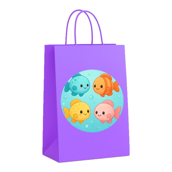 Sacola de Papel Personalizada Infantil Peixinhos Baby - Imagem 4