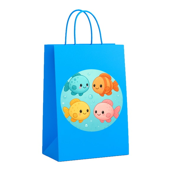 Sacola de Papel Personalizada Infantil Peixinhos Baby - Imagem 2