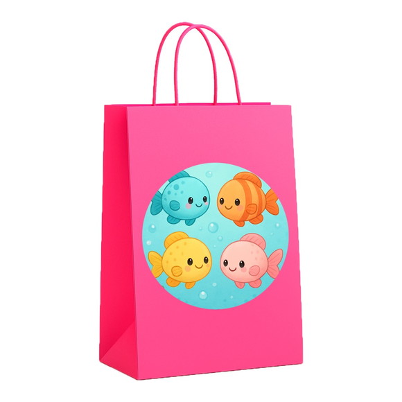 Sacola de Papel Personalizada Infantil Peixinhos Baby - Imagem 3