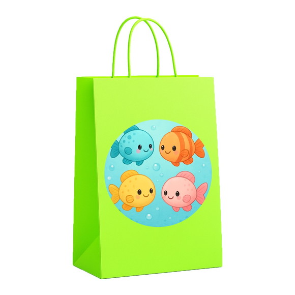 Sacola de Papel Personalizada Infantil Peixinhos Baby - Imagem 5