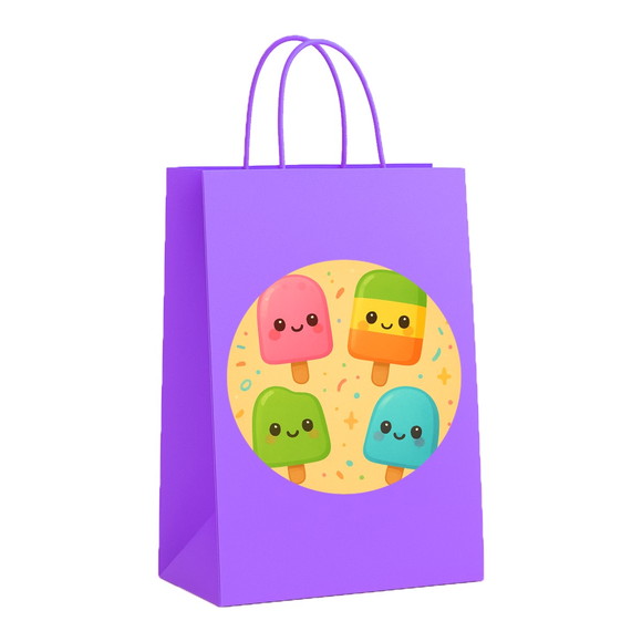 Sacola de Papel Personalizada Infantil Picolés - Imagem 4
