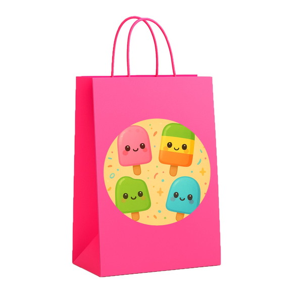 Sacola de Papel Personalizada Infantil Picolés - Imagem 3