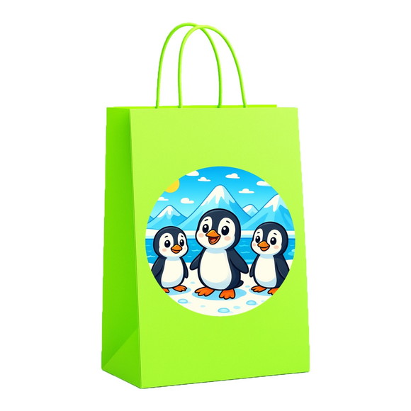 Sacola de Papel Personalizada Infantil Pinguins - Imagem 5