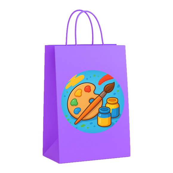 Sacola de Papel Personalizada Infantil Pintura e Tintas - Imagem 4