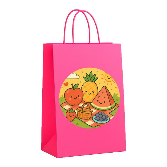 Sacola de Papel Personalizada Infantil Piquenique das Frutas - Imagem 3