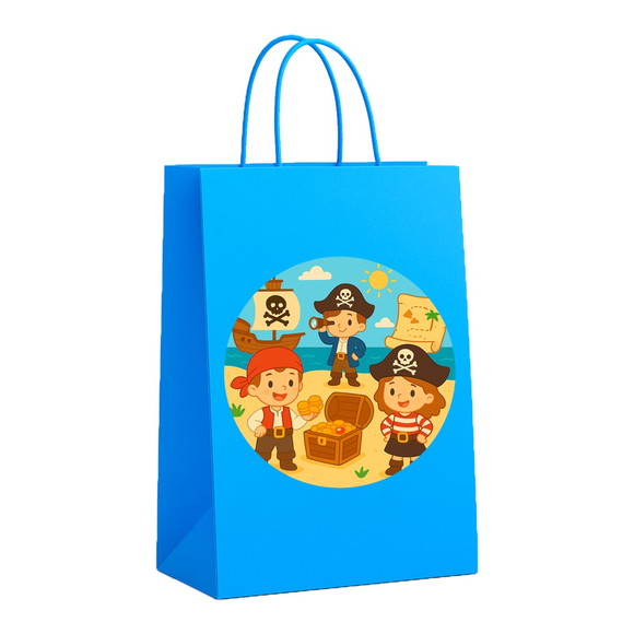 Sacola de Papel Personalizada Infantil Piratas - Imagem 2