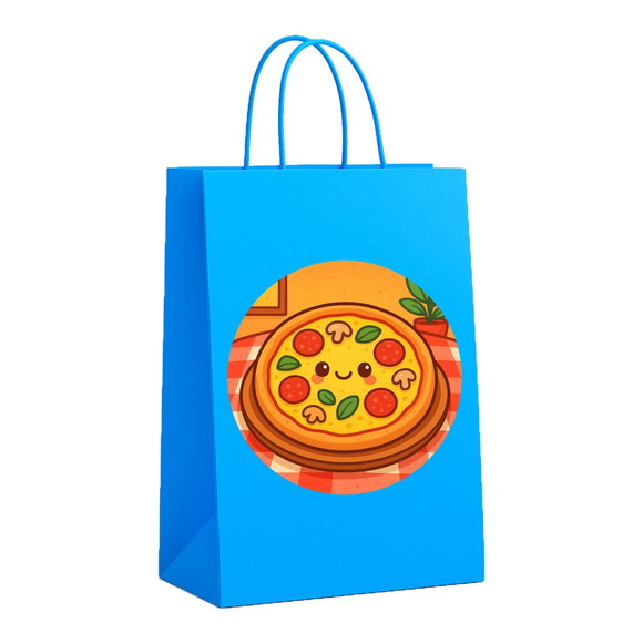 Sacola de Papel Personalizada Infantil Pizza Divertida - Imagem 2