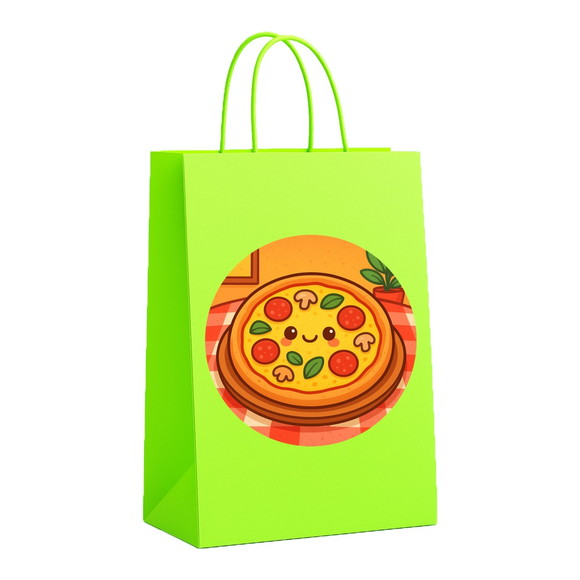 Sacola de Papel Personalizada Infantil Pizza Divertida - Imagem 5