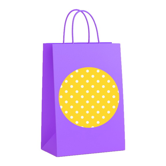 Sacola de Papel Personalizada Infantil Poá Amarelo - Imagem 4