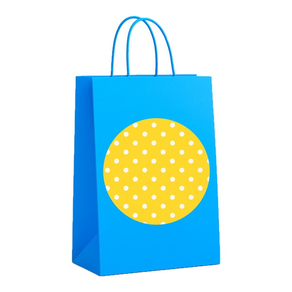 Sacola de Papel Personalizada Infantil Poá Amarelo - Imagem 2