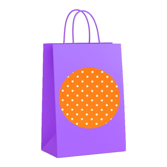 Sacola de Papel Personalizada Infantil Poá Laranja - Imagem 4