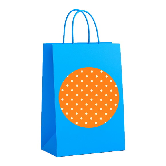 Sacola de Papel Personalizada Infantil Poá Laranja - Imagem 2
