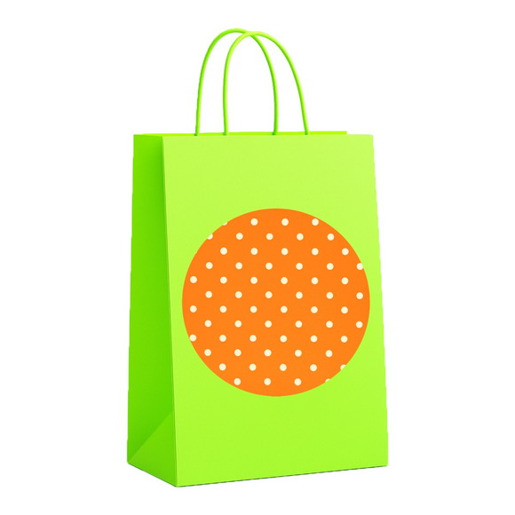 Sacola de Papel Personalizada Infantil Poá Laranja - Imagem 5