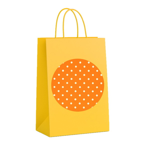 Sacola de Papel Personalizada Infantil Poá Laranja