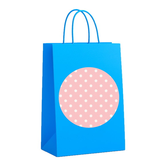 Sacola de Papel Personalizada Infantil Poá Rosa Bebê - Imagem 2