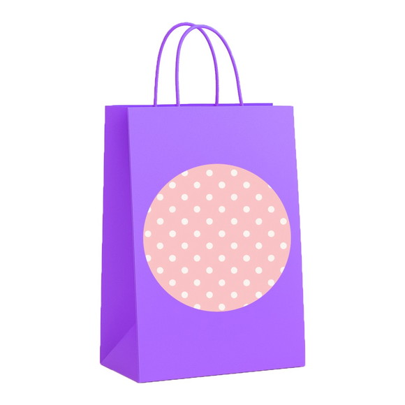 Sacola de Papel Personalizada Infantil Poá Rosa Bebê - Imagem 4