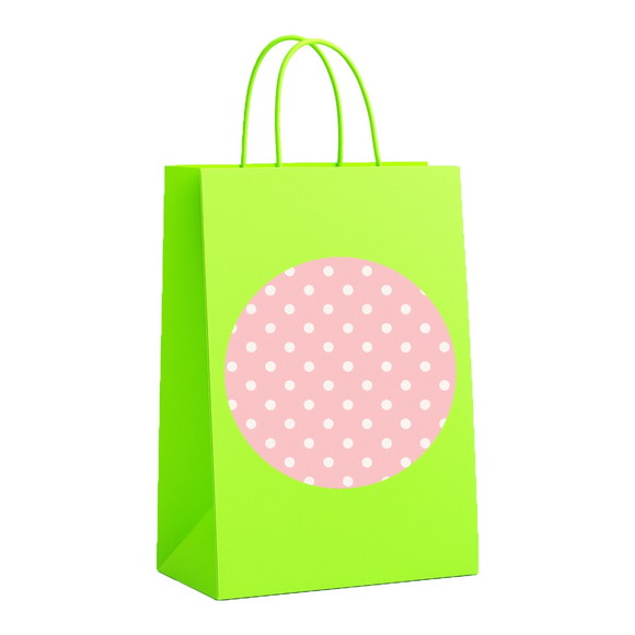Sacola de Papel Personalizada Infantil Poá Rosa Bebê - Imagem 5