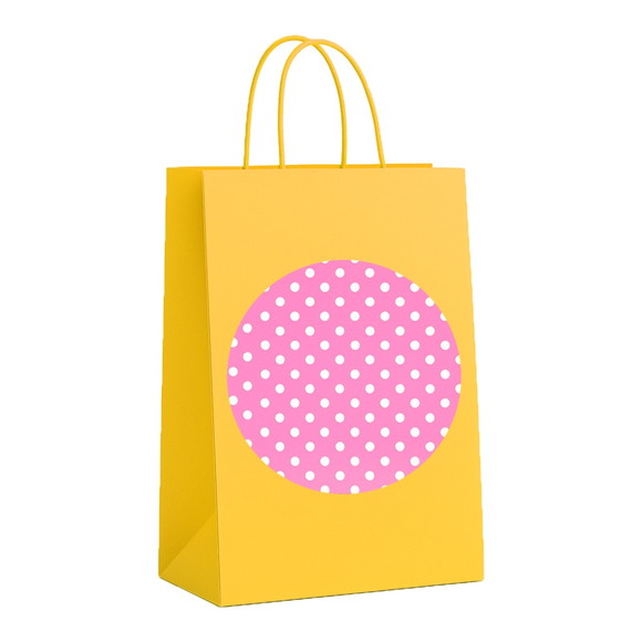 Sacola de Papel Personalizada Infantil Poá Rosa Pink