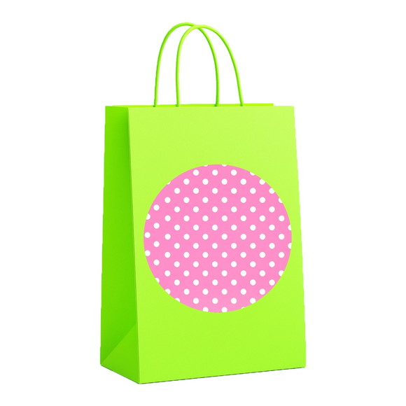 Sacola de Papel Personalizada Infantil Poá Rosa Pink - Imagem 5