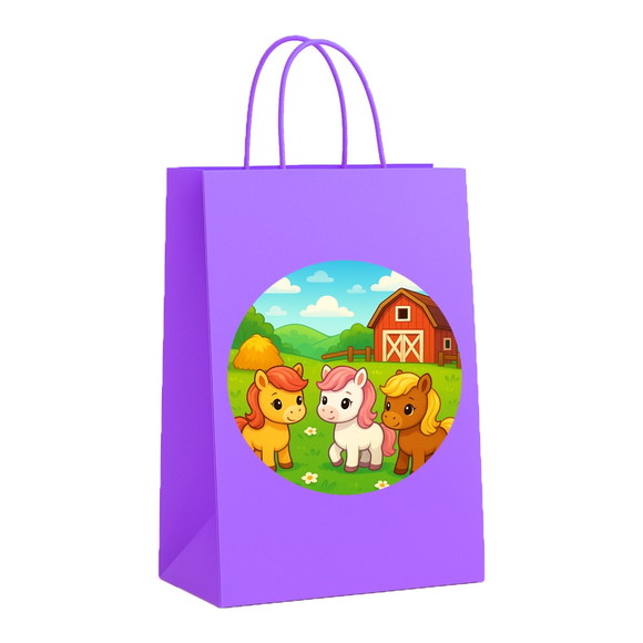 Sacola de Papel Personalizada Infantil Pôneis - Imagem 4