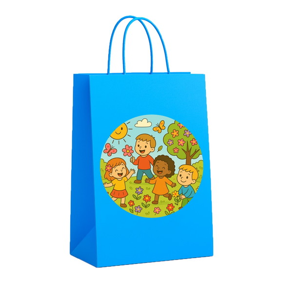 Sacola de Papel Personalizada Infantil Primavera Divertida - Imagem 2