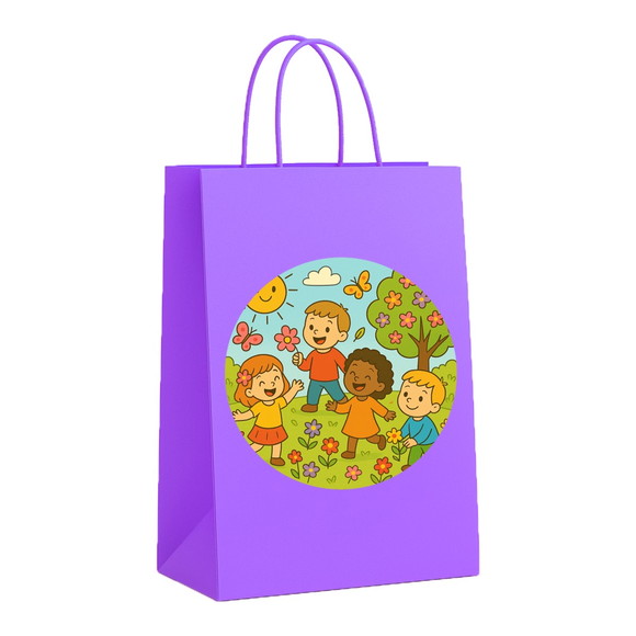 Sacola de Papel Personalizada Infantil Primavera Divertida - Imagem 4