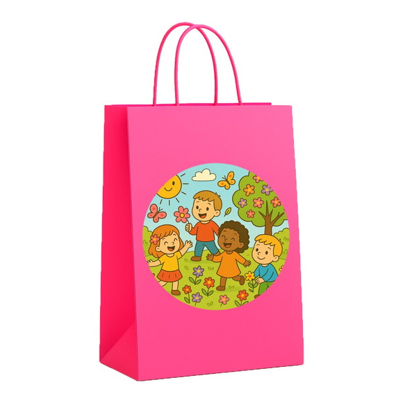 Sacola de Papel Personalizada Infantil Primavera Divertida - Imagem 3